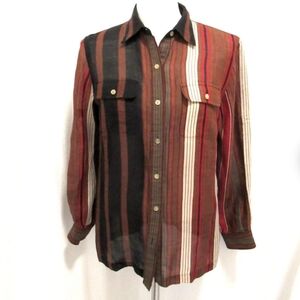 Lauren Ralph Lauren Linen Silk Striped Women's Shirt Size M